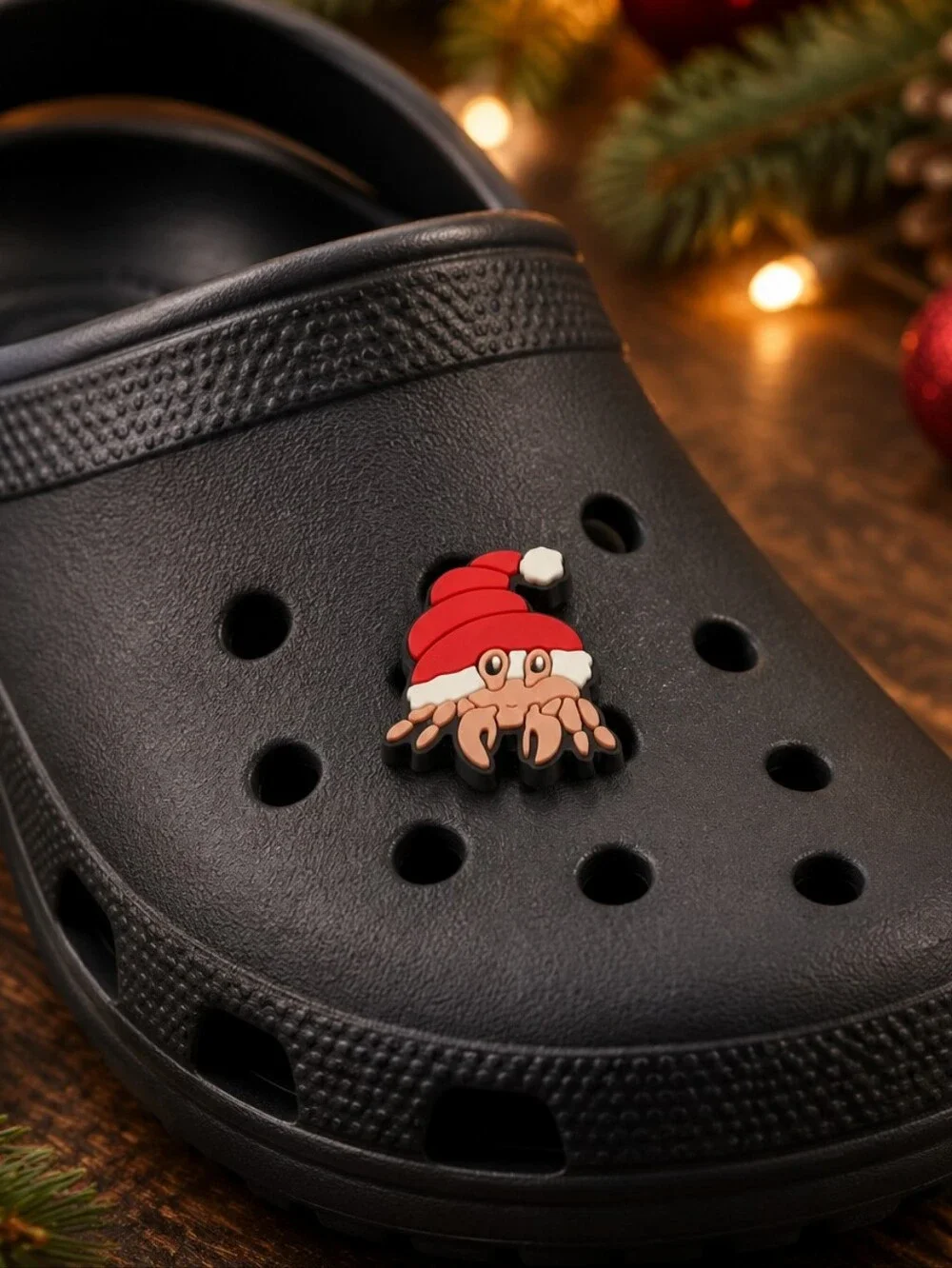 Christmas Crab Croc Shoe Charm Santa Hat Beach Holiday Coastal Jibbitz Style